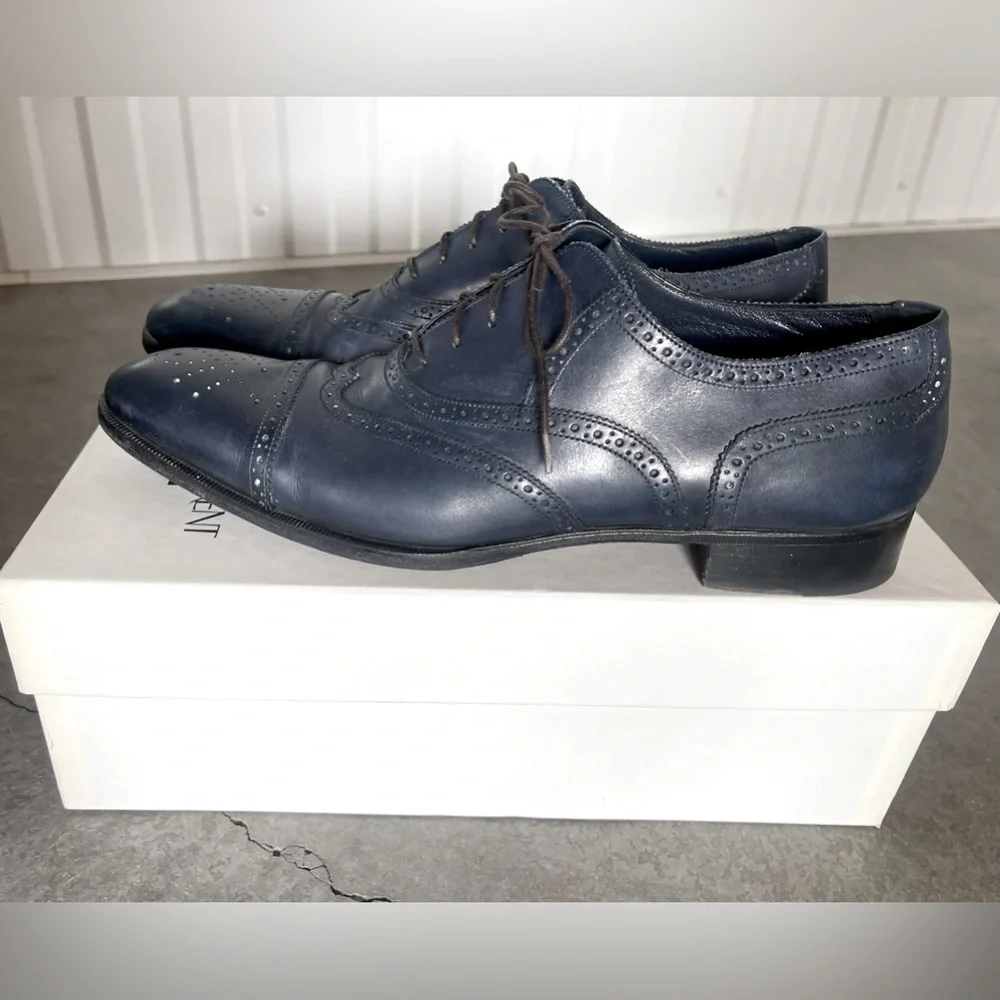 Yves Saint Laurent Rive Gauche Mens blue Oxfords EU43.5 - Picture 2 of 7